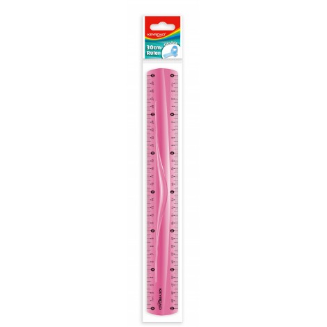 Linijka KEYROAD, 30cm, elastyczna, zawieszka, mix kolorów