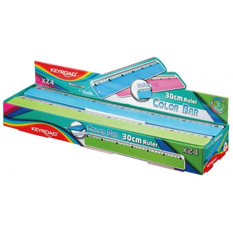 Linijka KEYROAD Color Bar, 30cm, pakowane na displayu, mix kolorów