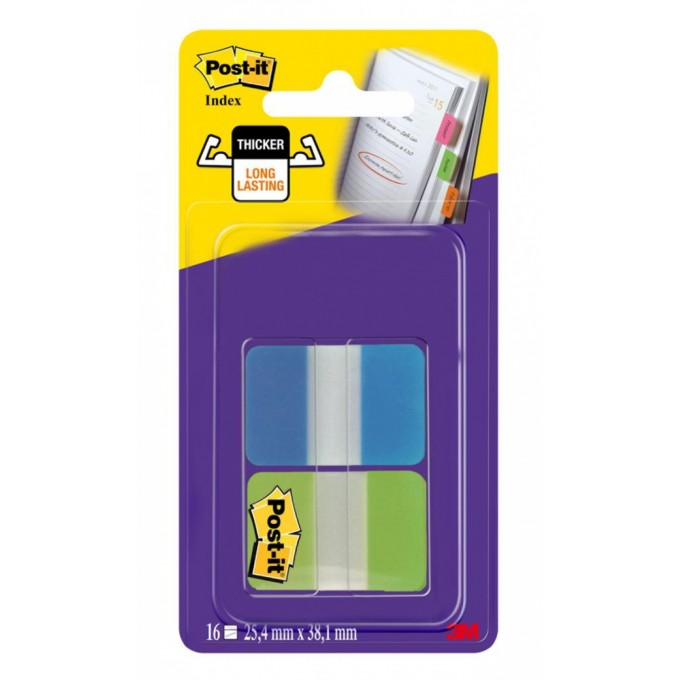 Zakładki indeksujące POST-IT® do archiwizacji (686-AL), PP, silne, 38x25,4mm, 2x8 kart., mix kolorów