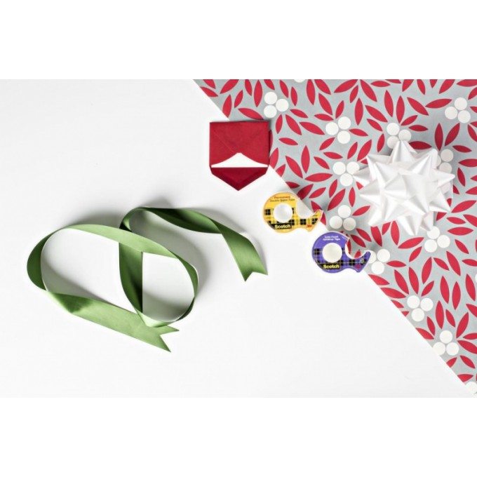 Taśma klejąca SCOTCH® Gift Wrap, do pakowania prezentów, na podajniku, 19mm, 7,5m, transparentna