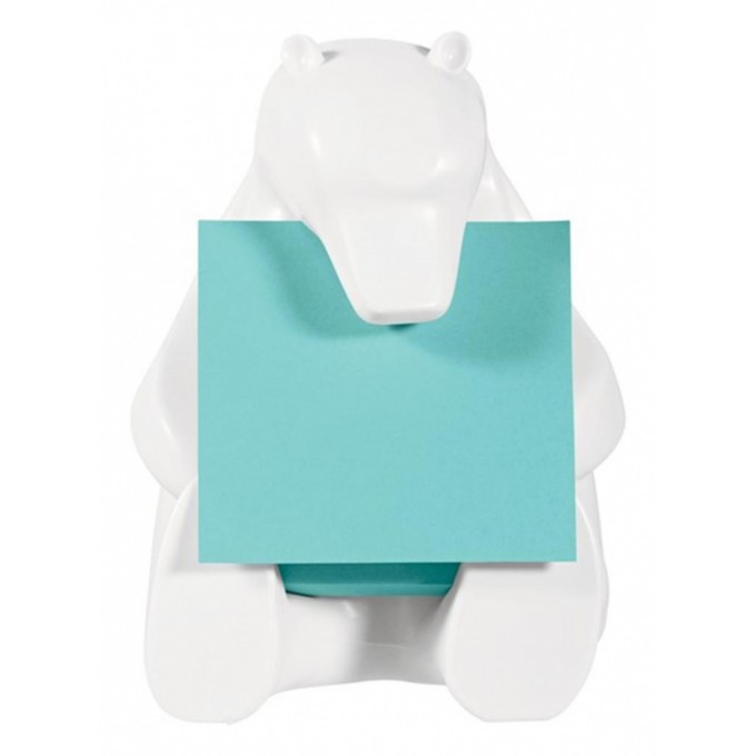 Podajnik do karteczek samoprzylepnych POST-IT® Miś (Bear-330), biały, w zestawie 1 bloczek Super Sticky Z-Notes