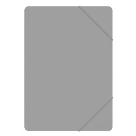 Teczka z gumką OFFICE PRODUCTS, A4, PP, 500mikr., 3-skrz., szara