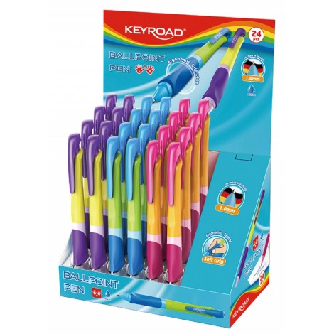 Długopis automatyczny KEYROAD SMOOZZY Writer, 1,0mm., pakowany na displayu, mix kolorów