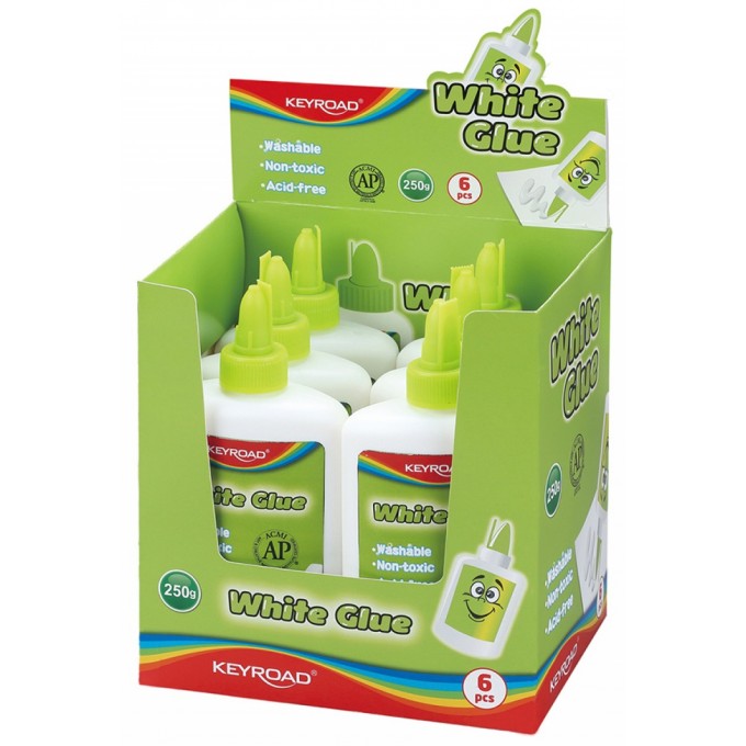 Klej biały KEYROAD, 250g, pakowany na displayu