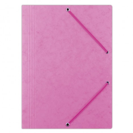 Teczka z gumką DONAU, preszpan, A4, 390gsm, 3-skrz., różowa