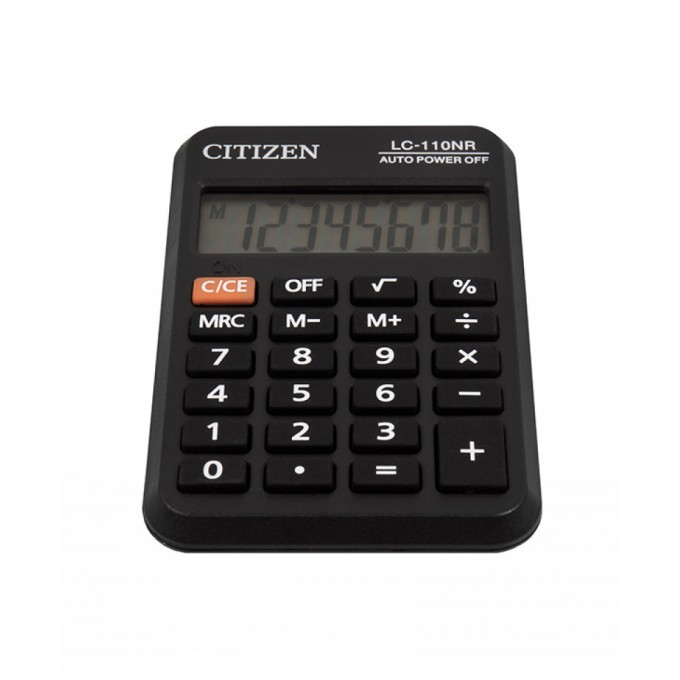 Kalkulator kieszonkowy CITIZEN LC110NR, 8-cyfrowy, 88x58mm, czarny