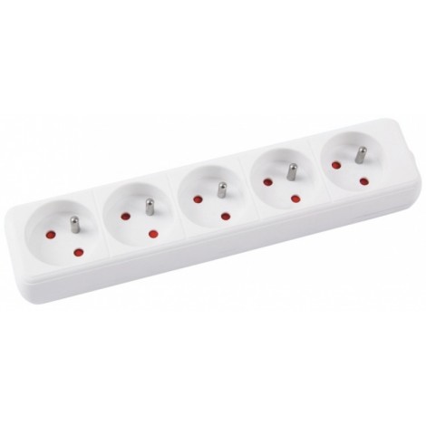 Przedłużacz OFFICE PRODUCTS, 5 gniazd, 5m, z uziemieniem, biały