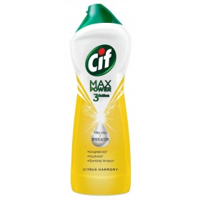 Mleczko do czyszczenia CIF Max Power 3 Action Cytryna, z wybielaczem, 1001g