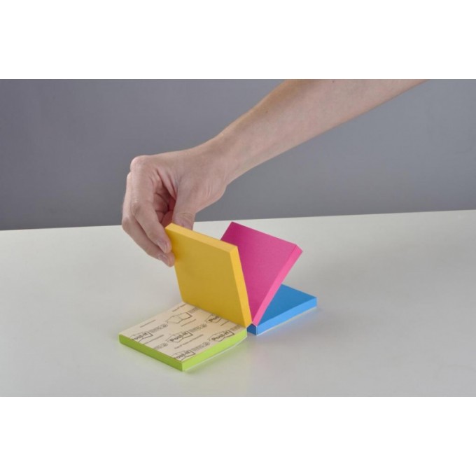 Multi kostka samoprzylepna POST-IT® Super Sticky (2014-SC-BYFG),76x76mm, 4x75 kart., mix kolorów