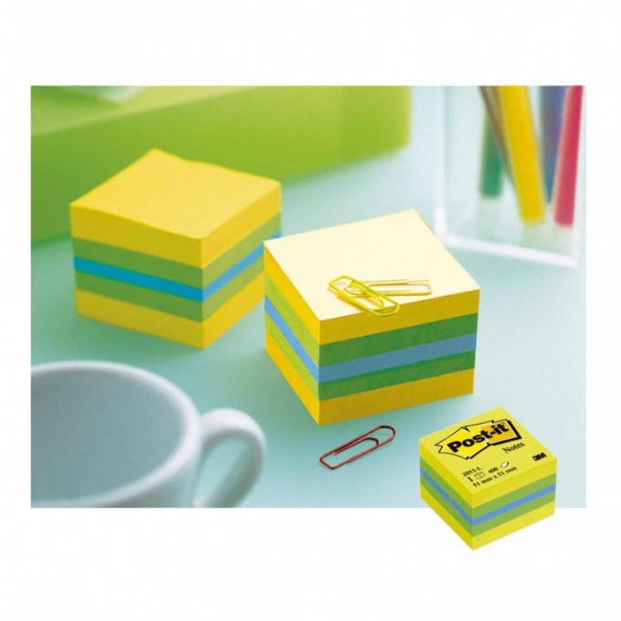 Mini Kostka samoprzylepna POST-IT® (2051L), 51x51mm, 1x400 kart., cytrynowa