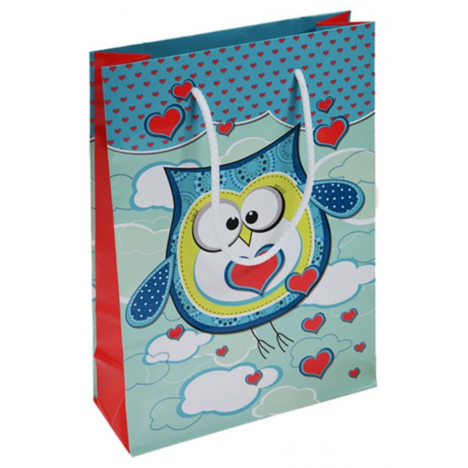 Torebka na prezenty OFFICE PRODUCTS, laminowana, 20x8x28cm, całoroczna, mix wzorów