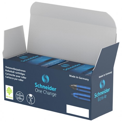 Kartridże SCHNEIDER One Change, do piór kulkowych, 0,6mm, 5szt., zielone