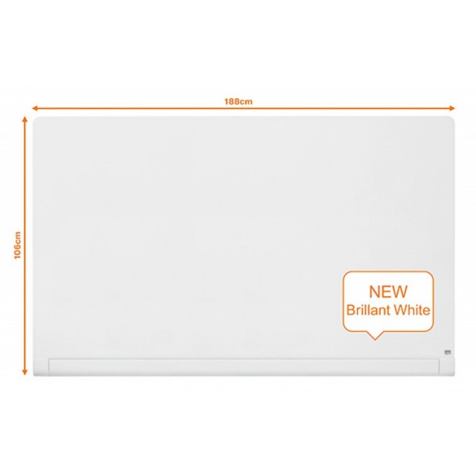 Tablica suchoś. -magn. NOBO Brillant, 188x106cm, panoramiczna 85", szklana, biała