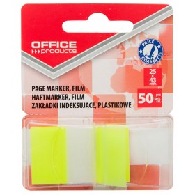 Zakładki indeksujące OFFICE PRODUCTS, PP, 25x43mm, 1x50 kart., blister, żółte