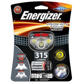 Latarka czołowa ENERGIZER Vision HD Plus Focus Headlight + 3szt. baterii AAA, szara