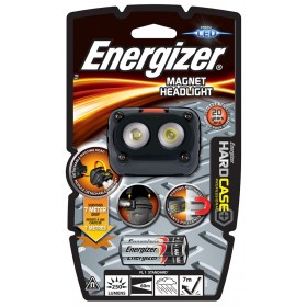 Latarka ENERGIZER Hard Case Magnet Headlight + 3szt. baterii AAA, czarna